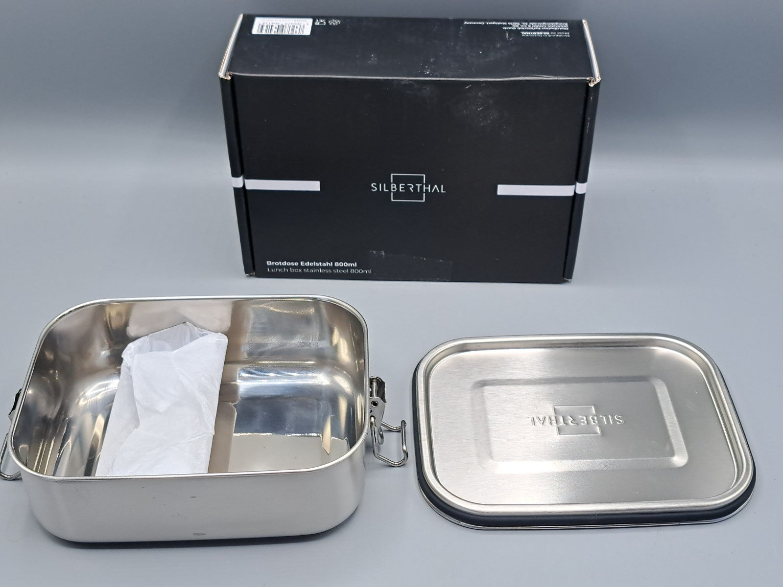 Brotdose Edelstahl mit Fächern – 800ml Lunchbox Kinder & Erwachsene – Auslauf...